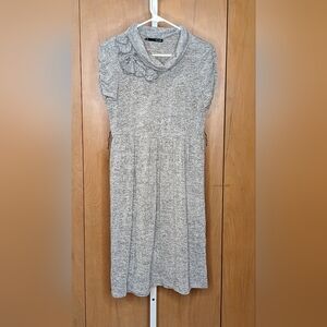 Maurices Heather Gray Knit Cowl Neck A Line Lightweight Sweater Dress Medium GUC